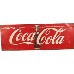 Coca Cola Heavy Tin Sign c1951,