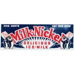 Milk-Nickel Delicious Ice-Milk Embossed Tin Sign