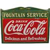 Image 1 : Coca Cola Fountain Service Die-Cut Embossed Porcelain S