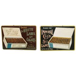 Lot Of 2 Cigar Embossed Tin Signs: