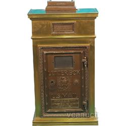 Old Brass US Mail Post Office Letter Box,