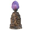 Image 1 : "The Fan Dancer" Countertop Lamp w/ Purple Embossed Gla