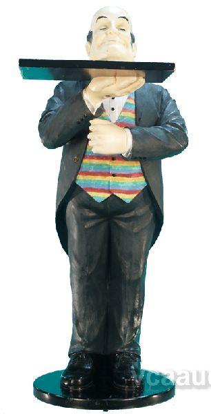 Menu Butler Statue w/ Serving Tray - 33