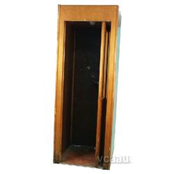 Oak Telephone Booth w/ Oak & Glass Folding Doors