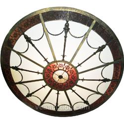 Turn Of The Century Art Glass Ceiling Dome.