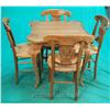 Image 1 : Early Wood Game Table w/ 4 Matching Chairs