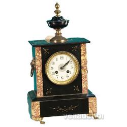 Black Porcelain w/ Marble Trim Mantle Clock