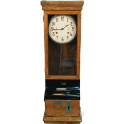 Large Oak Case Wall Time Clock