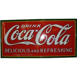 Large Coca Cola Embossed Self-Framed Porcelain Sign -