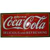 Image 1 : Large Coca Cola Embossed Self-Framed Porcelain Sign -