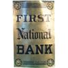 Image 1 : First National Bank Brass Corner Sign - 22" x 34"