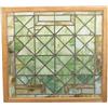 Image 1 : Wood Framed Stained Glass Window - 44" x 41"