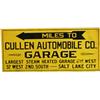 Image 1 : Cullen Automobile Co. "Garage" Embossed Tin Sign