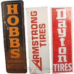 Lot Of 3 Large Embossed Tin Signs: