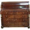 Image 1 : Unusual Barrel Front Walnut Burled Desk.