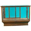 Image 1 : Oak & Glass Showcase w/ 2 Wood Shelves