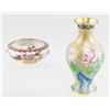 Image 1 : 2-Piece Cloisonne Japanese Bowl and Vase