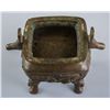 Image 3 : Chinese Bronze Carved Incense Burner with Lid
