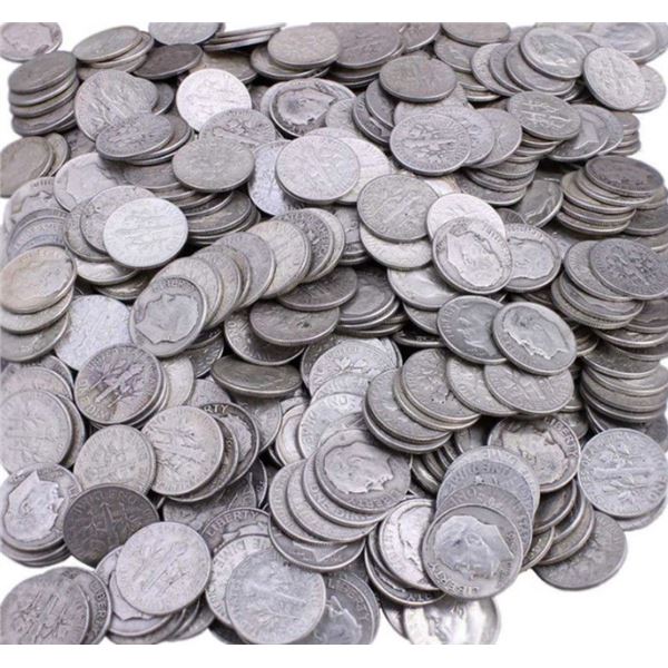 United States Constitutional 90% Silver Roosevelt 10 Cent $500 (5000-coins)