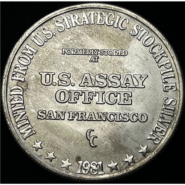 1981-CC U.S. Assay Office 1 ozt .999 Silver Trade Unit