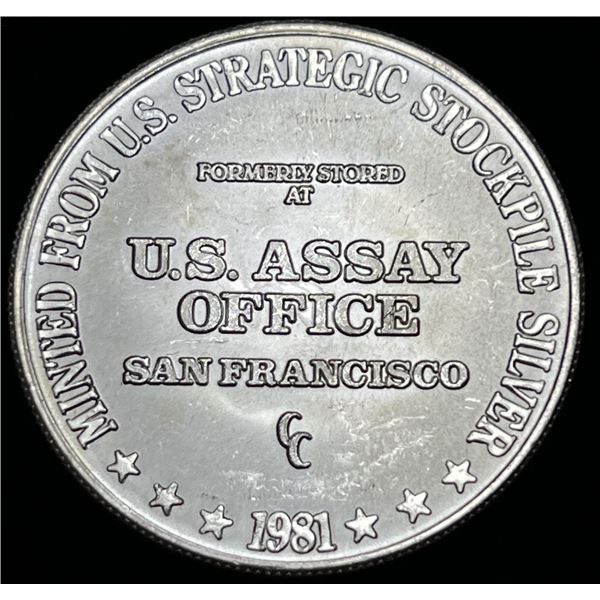 1981-CC U.S. Assay Office 1 ozt .999 Silver Trade Unit