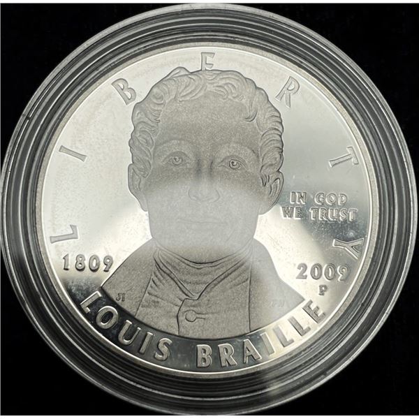 2009-P Louis Braille U.S. Proof Silver Commemorative Dollar MS69