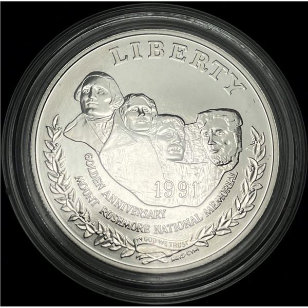 1991-P Mt.Rushmore U.S. Silver Commemorative Dollar MS69