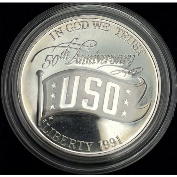 1991-S USO U.S. Proof Silver Commemorative Dollar MS69