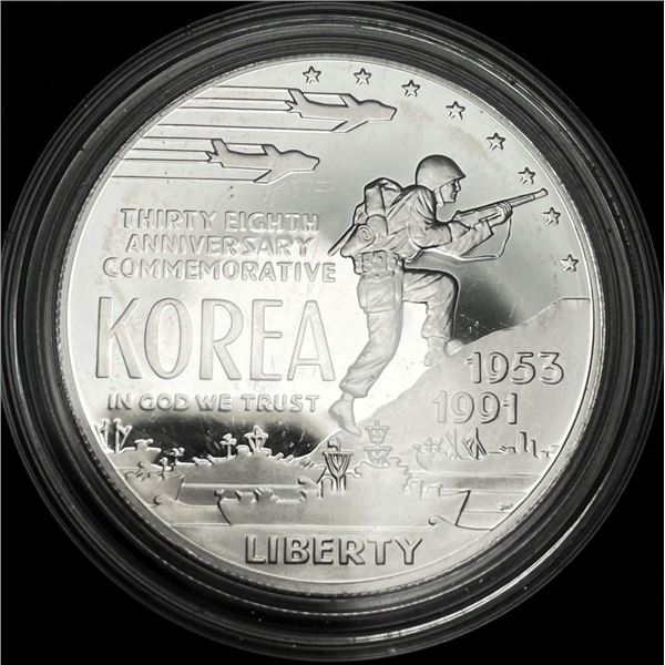 1991-P Korea U.S. Proof Silver Commemorative Dollar MS69