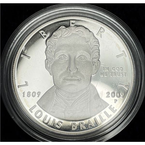 2009-P Louis Braille U.S. Proof Silver Commemorative Dollar MS69