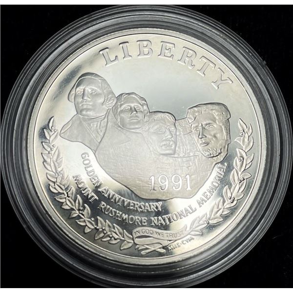 1991-S Mt. Rushmore U.S. Proof Silver Commemorative Dollar MS69