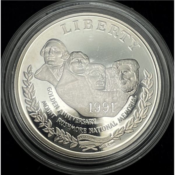 1991-S Mt.Rushmore U.S. Proof Silver Commemorative Dollar MS69