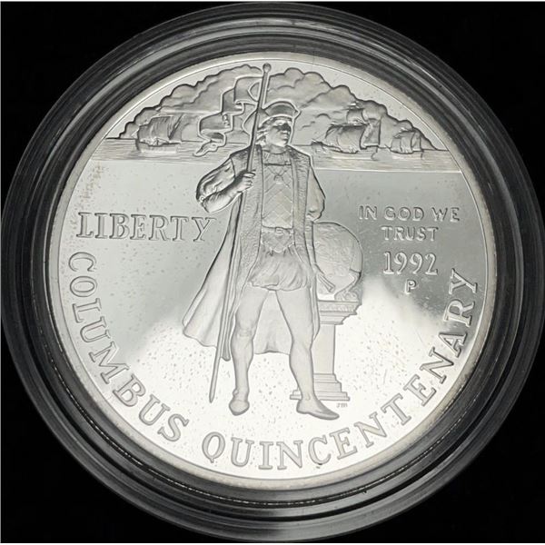 1992-P Columbus U.S. Proof Silver Commemorative Dollar MS69