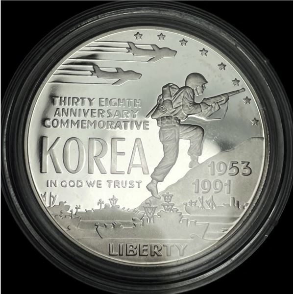 1991-P Korea U.S. Proof Silver Commemorative Dollar MS69