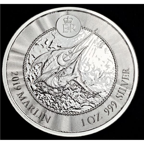 2019 Cayman Islands Dollar Marlin 1 ozt .999 Silver