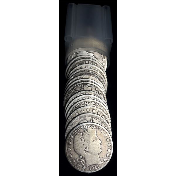 Roll (20-coins) 1894-1915 Barber Silver Half Dollars