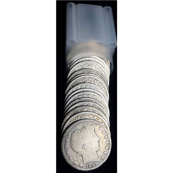 Roll (20-coins) 1899-1914 Barber Silver Half Dollars