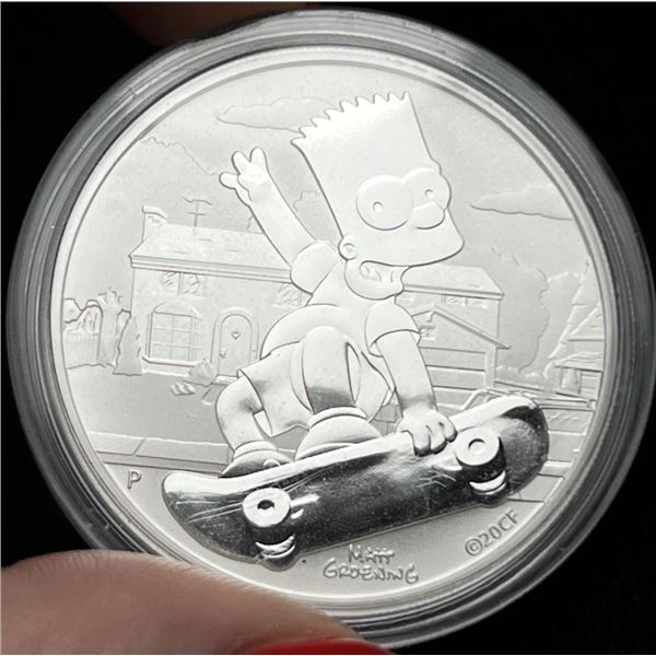 2020 Tuvalu Dollar Simpsons 1 ozt .9999 Silver