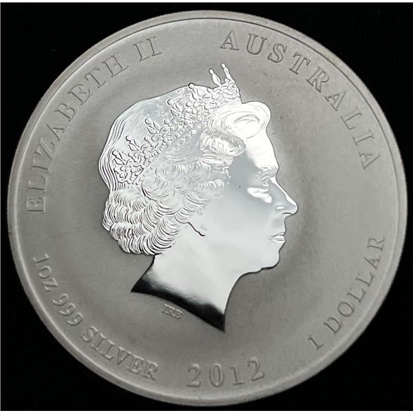 2012 Australia "Year Of The Dragon" Dollar 1 ozt .9999 Silver