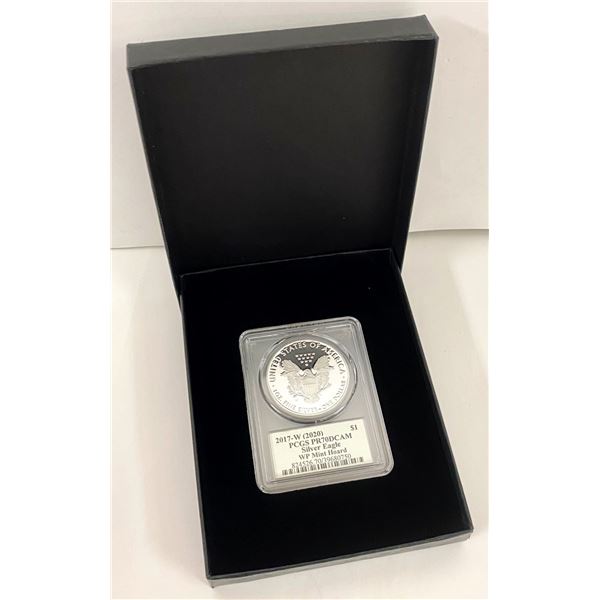 2017-W (2020 WP Mint Hoard) American Silver Eagle PCGS PR70 DCAM Signed By Thomas S. Cleveland