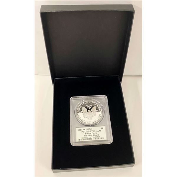 2017-W (2020 WP Mint Hoard) American Silver Eagle PCGS PR70 DCAM Signed By Thomas S. Cleveland