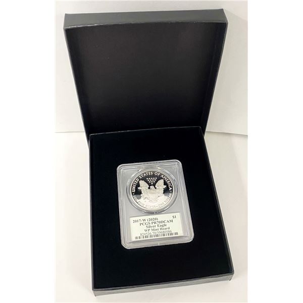 2017-W (2020 WP Mint Hoard) American Silver Eagle PCGS PR70 DCAM Signed By Thomas S. Cleveland