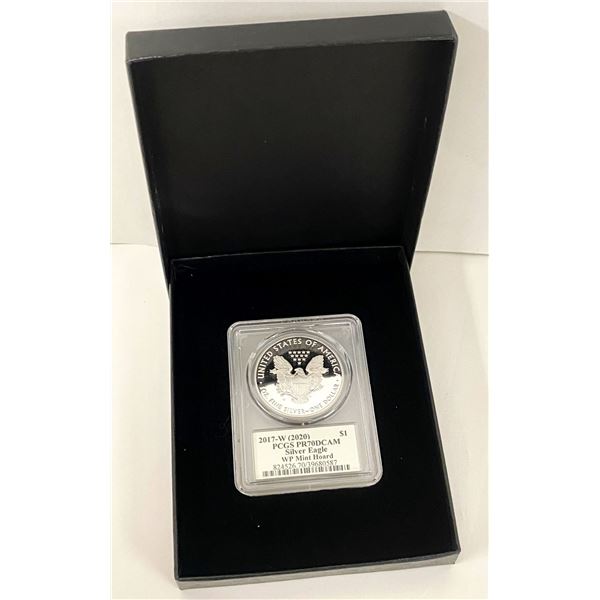 2017-W (2020 WP Mint Hoard) American Silver Eagle PCGS PR70 DCAM Signed By Thomas S. Cleveland