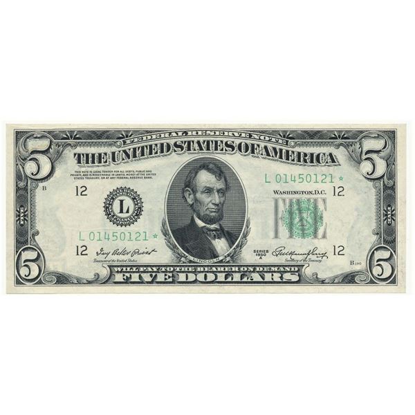 1950 United States $5 Federal Reserve Note Uncirculated