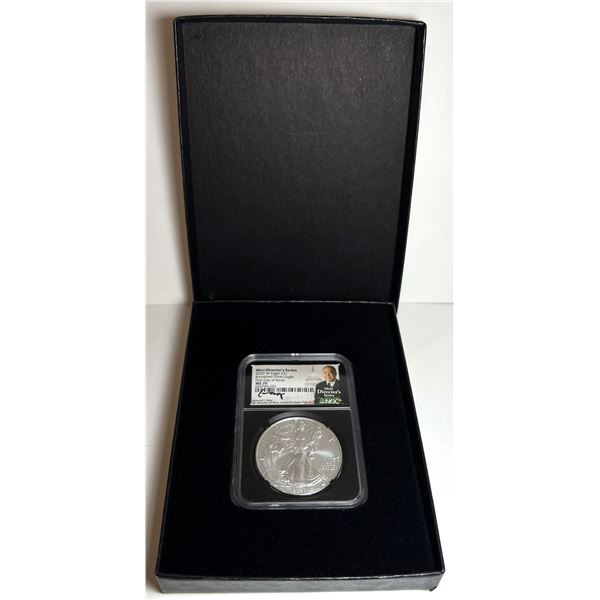 2020-W American Silver Eagle Mint Director's Series NGC MS70 Signed By Edmond C. Moy