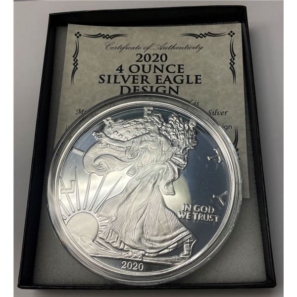 Giant Quarter Pound 2020 Proof American Silver Eagle Design