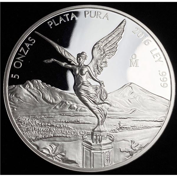2016 Proof Mexico Libertad 5 ozt .999 Silver