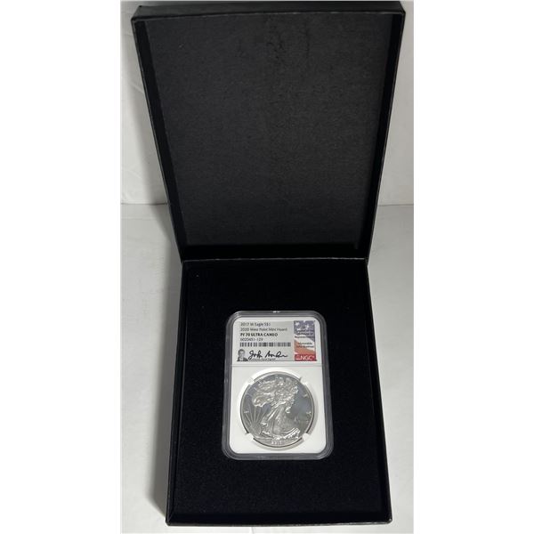 2017-W American Silver Eagle NGC PF70 Ultra Cameo Signed By John Boehner