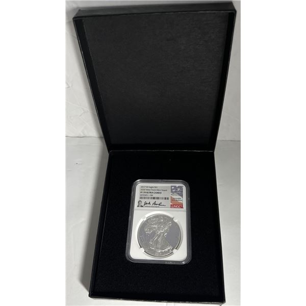 2017-W American Silver Eagle NGC PF70 Ultra Cameo Signed By John Boehner