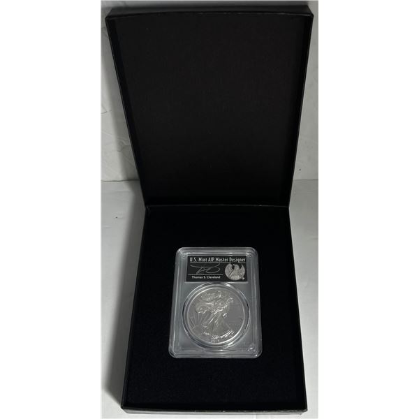 2016-W American Silver Eagle PCGS PR70 DCAM Signed By Thomas S. Cleveland